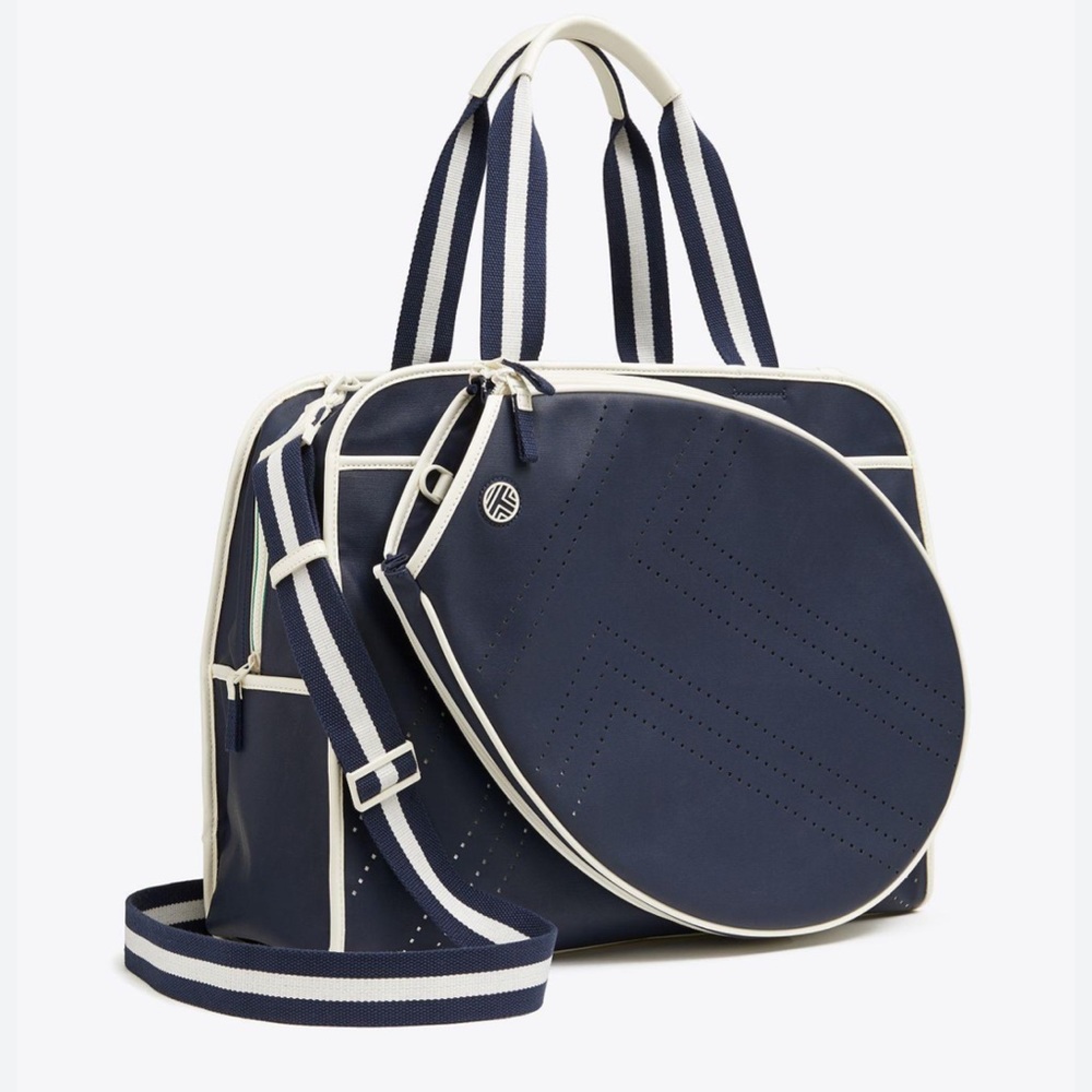 Tory Burch Sport Blue Convertible Perforated-t Tennis
Tote